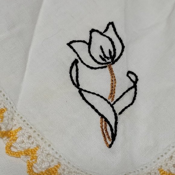 Vintage Embroidered Crochet Linen Lot Multiple Pieces Pillowcase Handkerchiefs - Picture 8 of 13